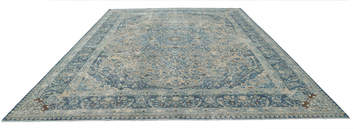 Hand Knotted Antique Persian Tabriz Wool Rug 11' 1" x 14' 9" - No. AT30440