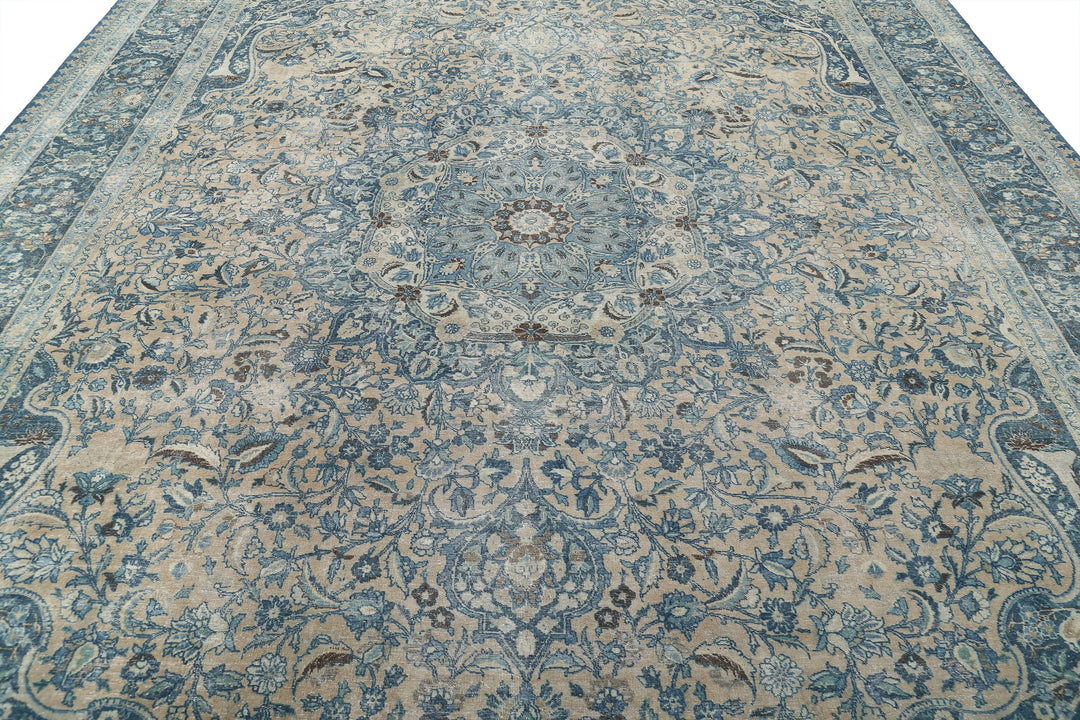 Hand Knotted Antique Persian Tabriz Wool Rug 11' 1" x 14' 9" - No. AT30440