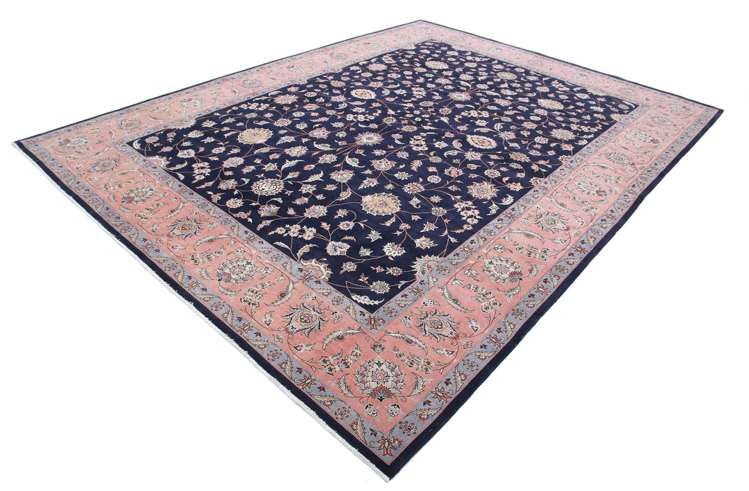 Hand Knotted Masterpiece Persian Tabriz Fine Wool & Silk Rug 9' 2" x 12' 0" - No. AT56099