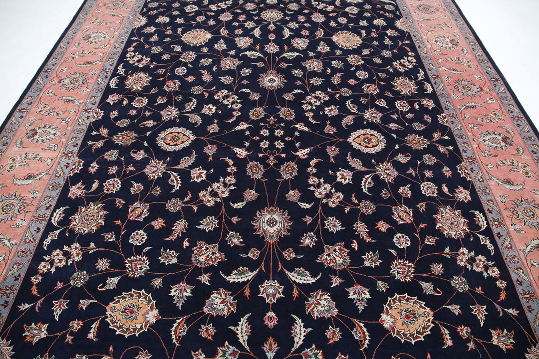 Hand Knotted Masterpiece Persian Tabriz Fine Wool & Silk Rug 9' 2" x 12' 0" - No. AT56099