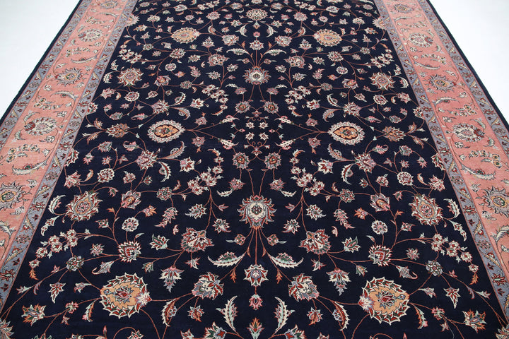 Hand Knotted Masterpiece Persian Tabriz Fine Wool & Silk Rug 9' 2" x 12' 0" - No. AT56099