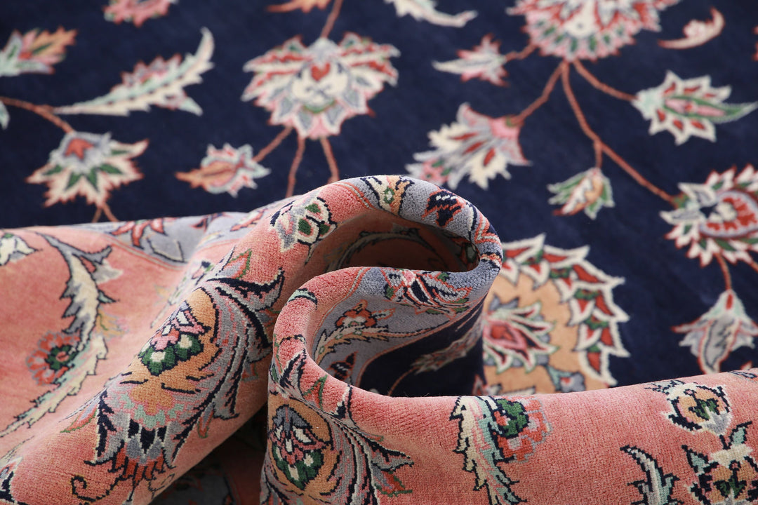 Hand Knotted Masterpiece Persian Tabriz Fine Wool & Silk Rug 9' 2" x 12' 0" - No. AT56099