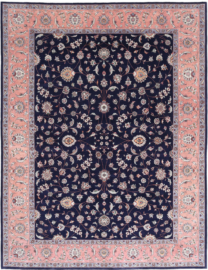 Hand Knotted Masterpiece Persian Tabriz Fine Wool & Silk Rug 9' 2" x 12' 0" - No. AT56099