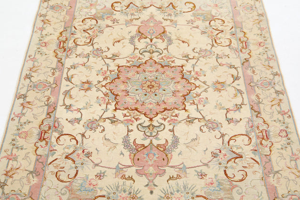 Hand Knotted Masterpiece Persian Tabriz Fine Wool & Silk Rug 3' 3" x 5' 0" - No. AT63955