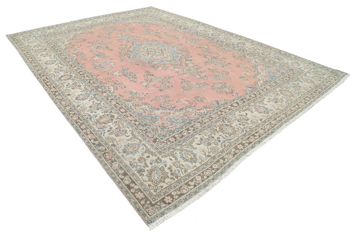 Hand Knotted Vintage Persian Tabriz Wool Rug 10' 0" x 13' 8" - No. AT80987