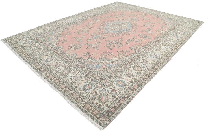 Hand Knotted Vintage Persian Tabriz Wool Rug 10' 0" x 13' 8" - No. AT80987