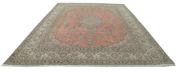 Hand Knotted Vintage Persian Tabriz Wool Rug 10' 0" x 13' 8" - No. AT80987