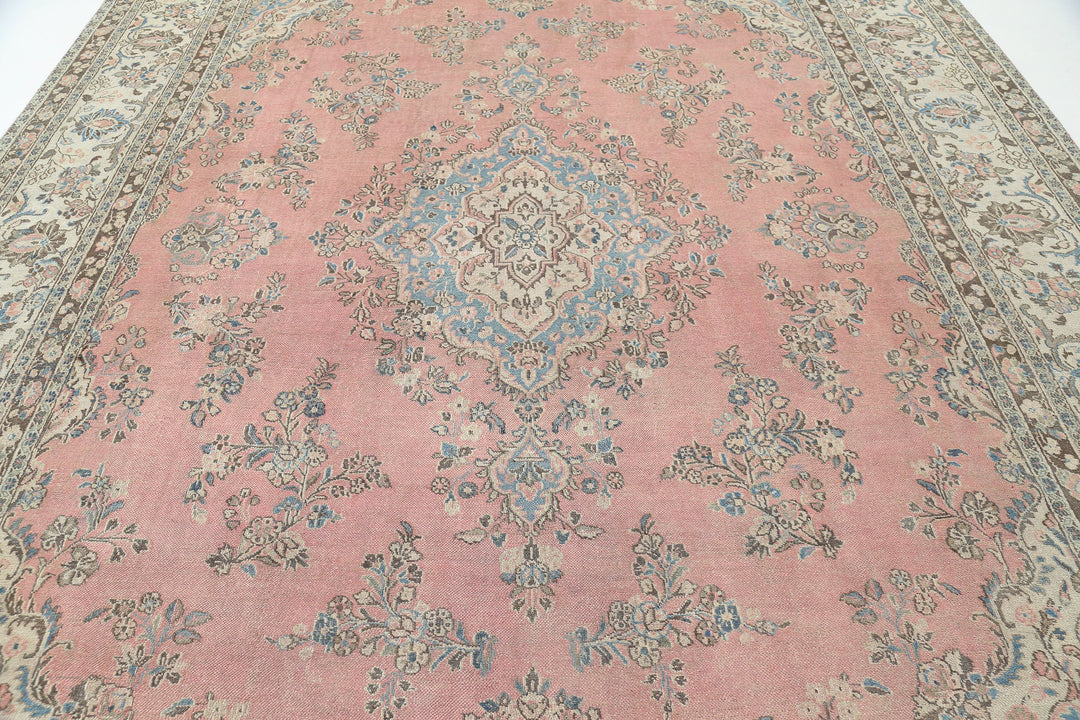 Hand Knotted Vintage Persian Tabriz Wool Rug 10' 0" x 13' 8" - No. AT80987