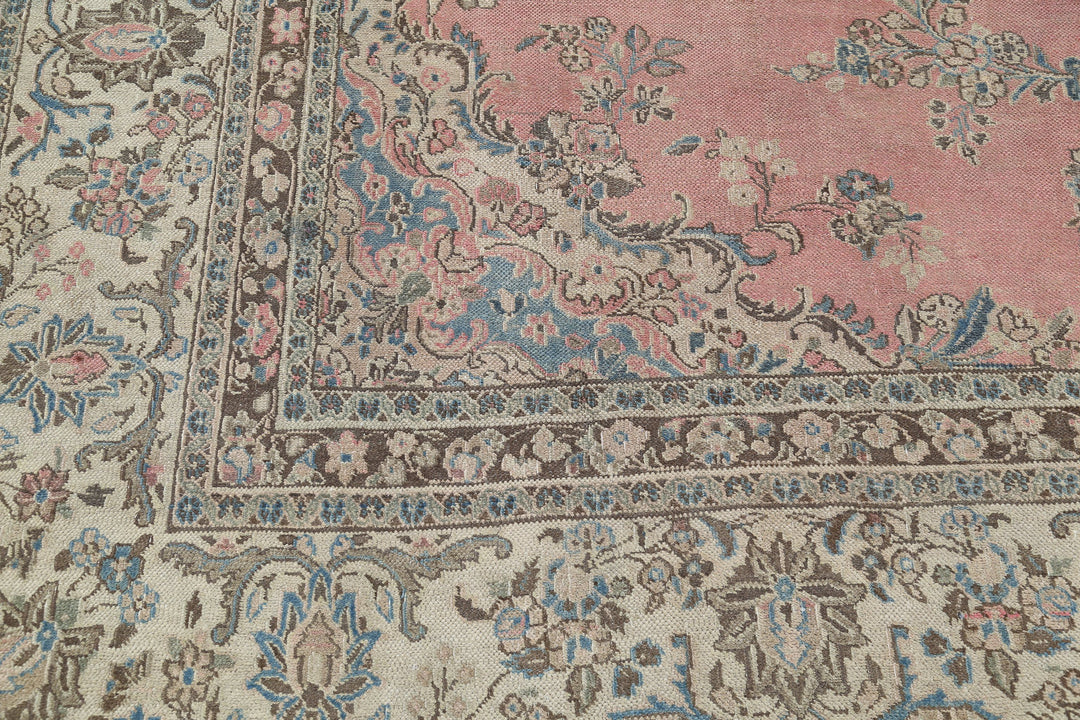 Hand Knotted Vintage Persian Tabriz Wool Rug 10' 0" x 13' 8" - No. AT80987