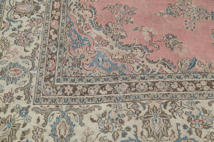 Hand Knotted Vintage Persian Tabriz Wool Rug 10' 0" x 13' 8" - No. AT80987