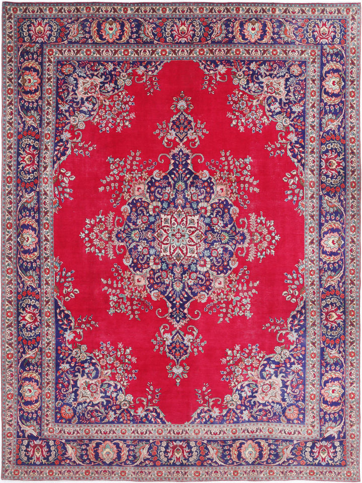 Hand Knotted Persian Tabriz Wool Rug 9' 11" x 13' 3" - No. AT60892