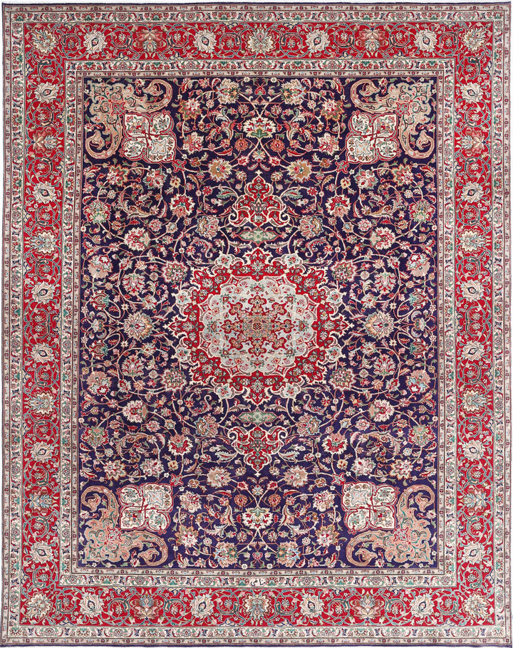 Hand Knotted Persian Tabriz Wool Rug 9' 10" x 12' 9" - No. AT37569