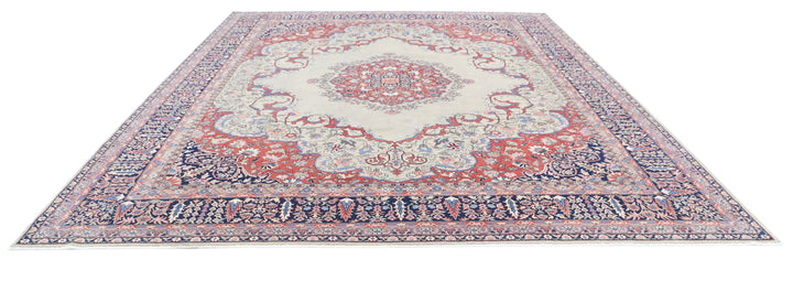 Hand Knotted Antique Persian Tabriz Wool Rug 11' 7" x 14' 5" - No. AT81035