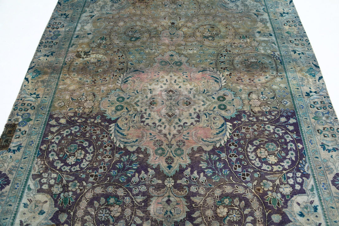 Hand Knotted Vintage Persian Tabriz Wool Rug 6' 0" x 8' 11" - No. AT75570
