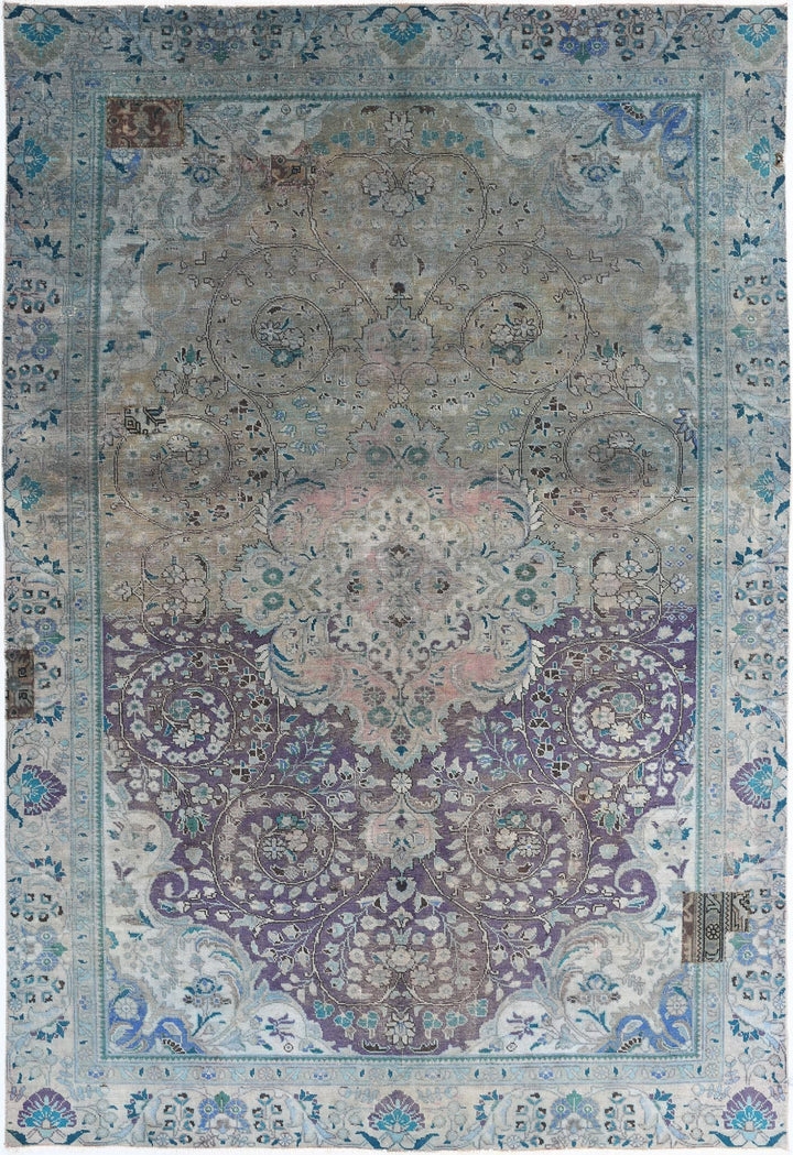 Hand Knotted Vintage Persian Tabriz Wool Rug 6' 0" x 8' 11" - No. AT75570