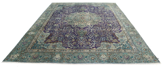 Hand Knotted Vintage Persian Tabriz Wool Rug 9' 6" x 12' 5" - No. AT34665