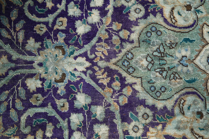 Hand Knotted Vintage Persian Tabriz Wool Rug 9' 6" x 12' 5" - No. AT34665