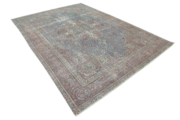 Hand Knotted Antique Persian Tabriz Wool Rug 8' 2" x 11' 2" - No. AT68434