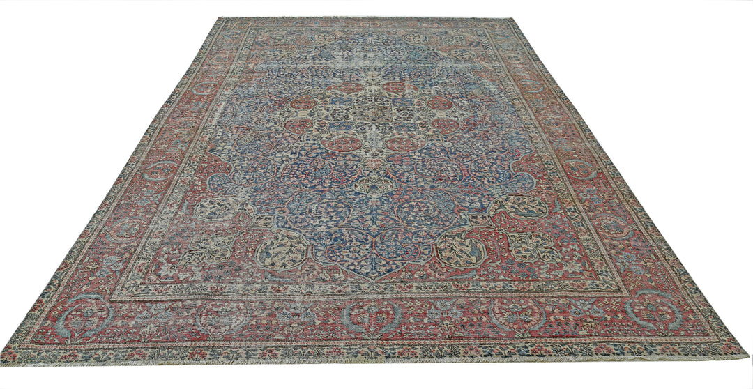Hand Knotted Antique Persian Tabriz Wool Rug 8' 2" x 11' 2" - No. AT68434
