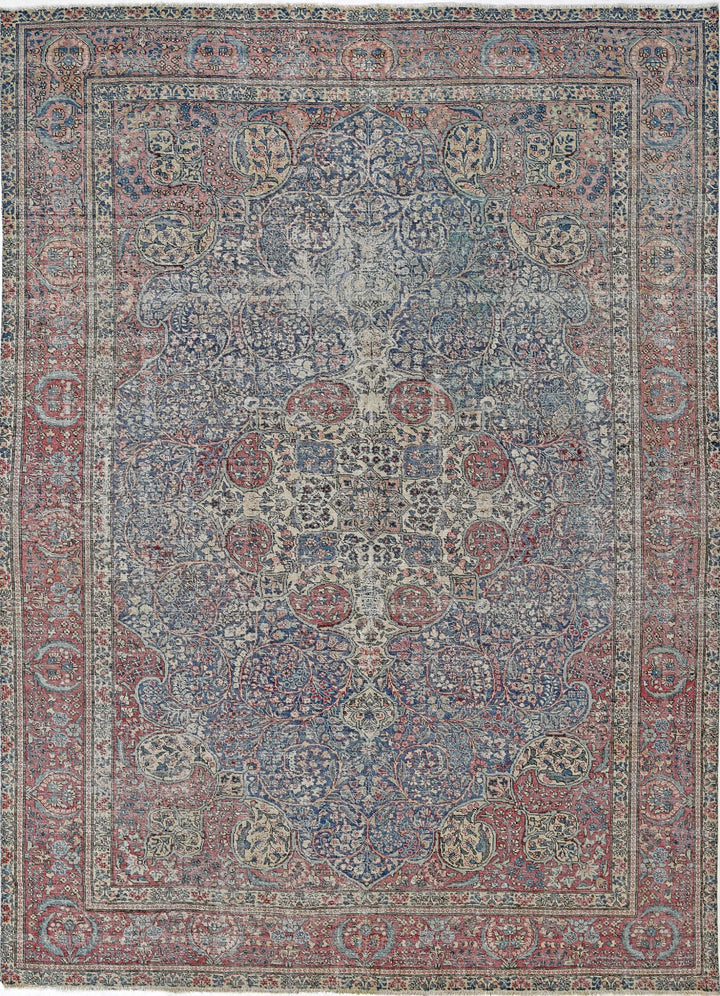 Hand Knotted Antique Persian Tabriz Wool Rug 8' 2" x 11' 2" - No. AT68434