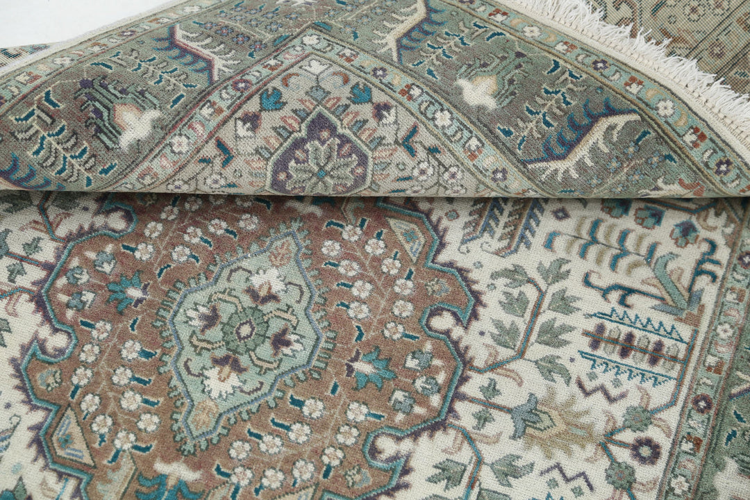 Hand Knotted Vintage Persian Tabriz Wool Rug 3' 2" x 5' 0" - No. AT66861