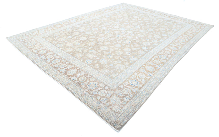 Hand Knotted Vintage Persian Tabriz Wool Rug 9' 9" x 13' 1" - No. AT18148