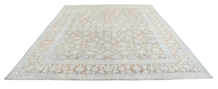 Hand Knotted Vintage Persian Tabriz Wool Rug 9' 9" x 13' 1" - No. AT18148