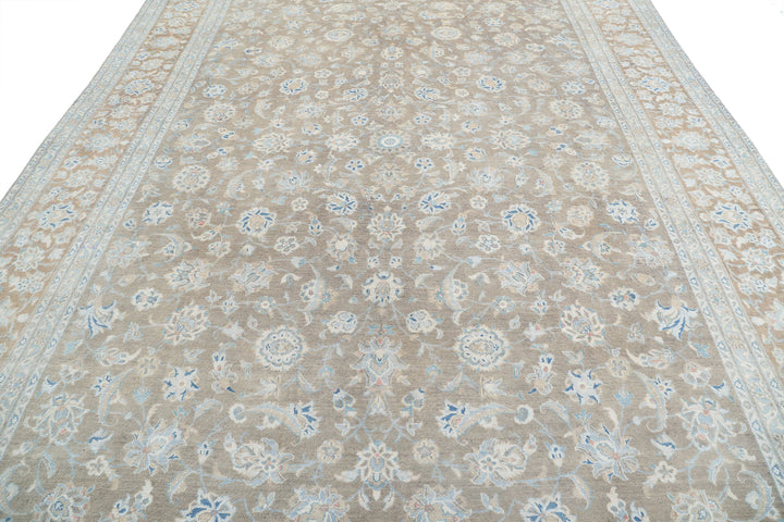 Hand Knotted Vintage Persian Tabriz Wool Rug 9' 9" x 13' 1" - No. AT18148