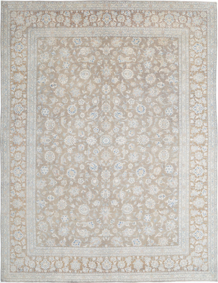 Hand Knotted Vintage Persian Tabriz Wool Rug 9' 9" x 13' 1" - No. AT18148