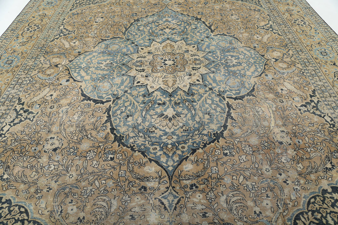 Hand Knotted Antique Persian Tabriz Wool Rug 10' 7" x 15' 3" - No. AT78658