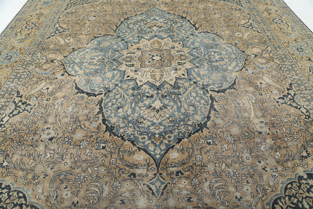 Hand Knotted Antique Persian Tabriz Wool Rug 10' 7" x 15' 3" - No. AT78658