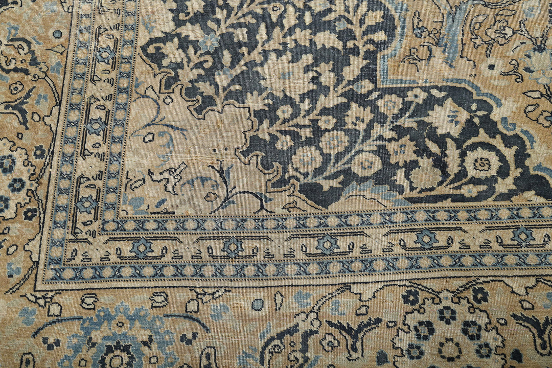 Hand Knotted Antique Persian Tabriz Wool Rug 10' 7" x 15' 3" - No. AT78658