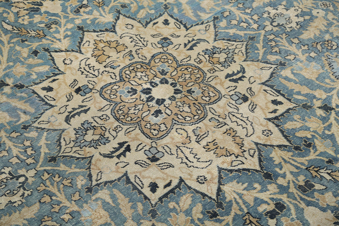 Hand Knotted Antique Persian Tabriz Wool Rug 10' 7" x 15' 3" - No. AT78658