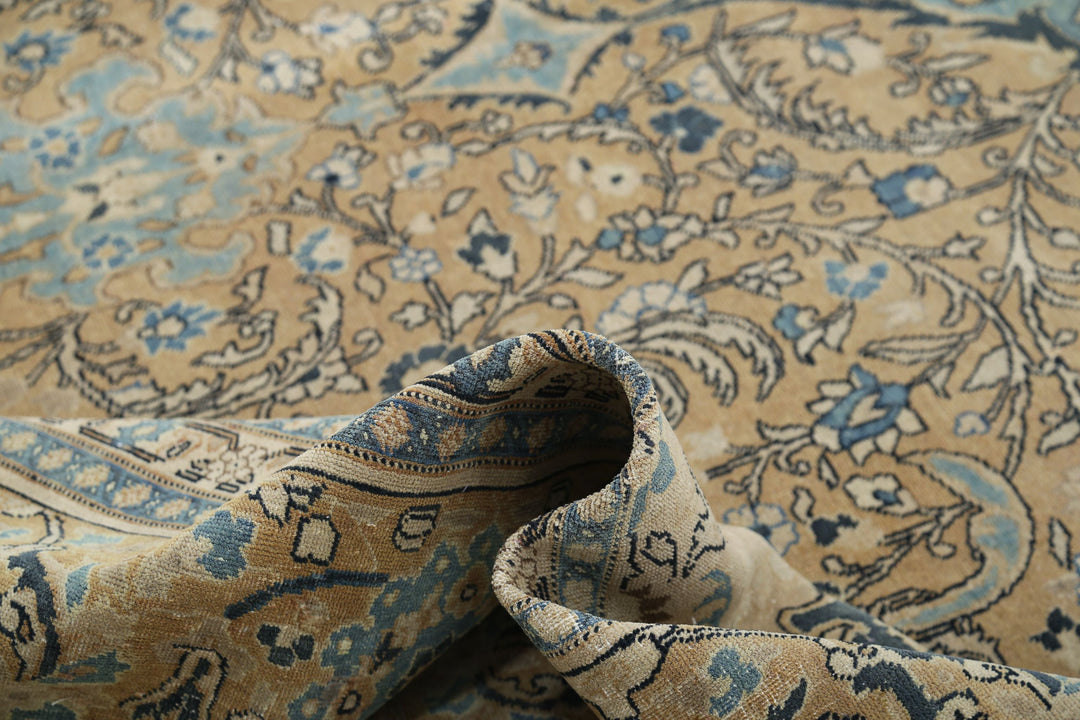 Hand Knotted Antique Persian Tabriz Wool Rug 10' 7" x 15' 3" - No. AT78658