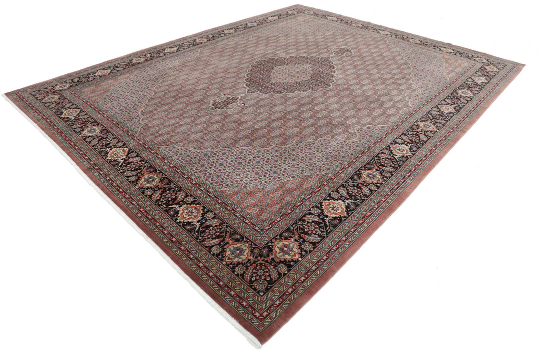 Hand Knotted Persian Tabriz Wool & Silk Rug 10' 1" x 12' 10" - No. AT72513