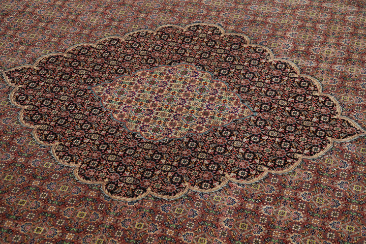 Hand Knotted Persian Tabriz Wool & Silk Rug 10' 1" x 12' 10" - No. AT72513