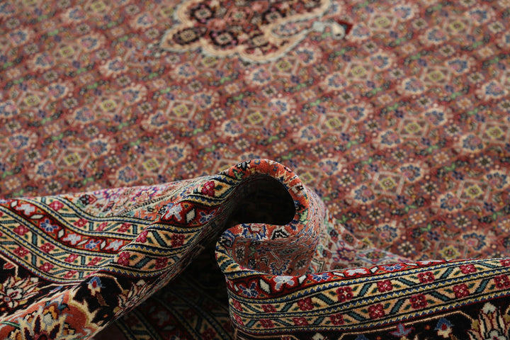 Hand Knotted Persian Tabriz Wool & Silk Rug 10' 1" x 12' 10" - No. AT72513