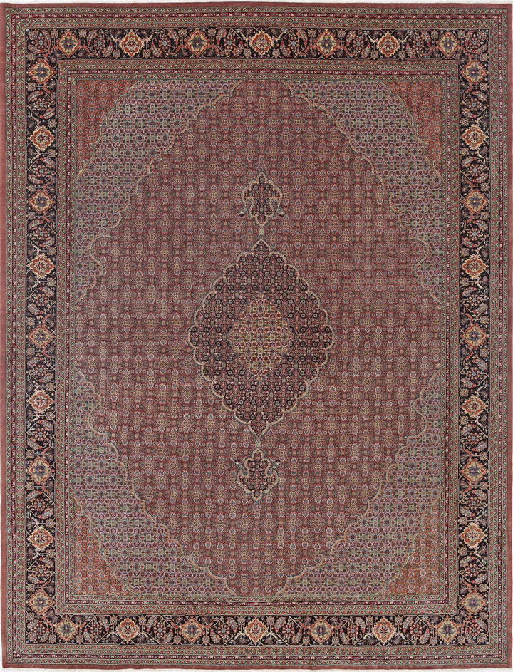 Hand Knotted Persian Tabriz Wool & Silk Rug 10' 1" x 12' 10" - No. AT72513