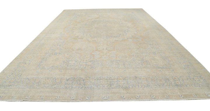 Hand Knotted Antique Persian Tabriz Wool Rug 12' 4" x 19' 5" - No. AT77937