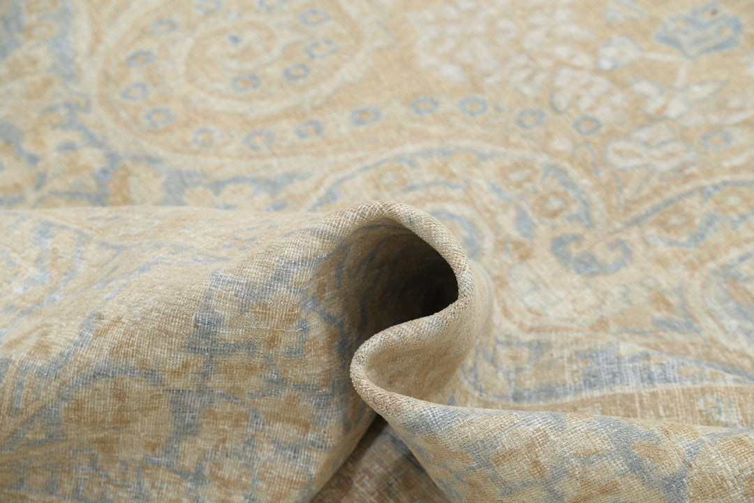 Hand Knotted Antique Persian Tabriz Wool Rug 12' 4" x 19' 5" - No. AT77937