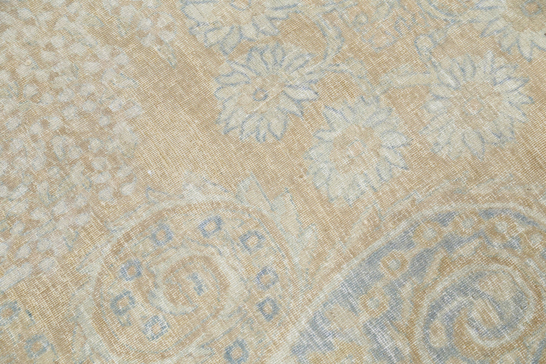 Hand Knotted Antique Persian Tabriz Wool Rug 12' 4" x 19' 5" - No. AT77937