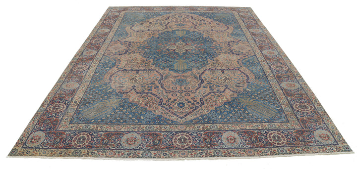 Hand Knotted Antique Persian Tabriz Wool Rug 8' 6" x 11' 3" - No. AT87825