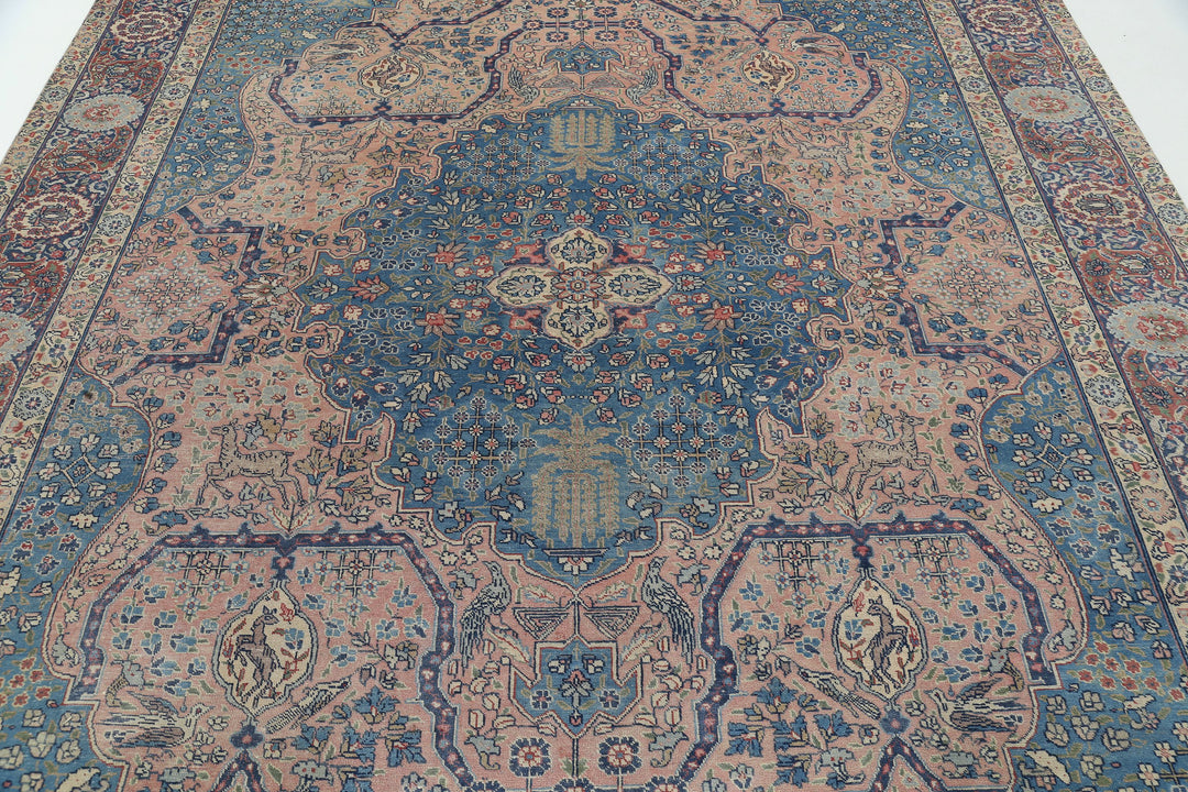 Hand Knotted Antique Persian Tabriz Wool Rug 8' 6" x 11' 3" - No. AT87825