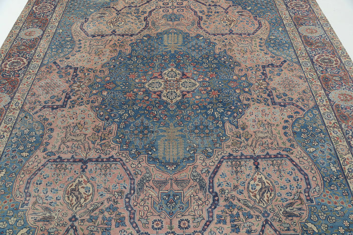 Hand Knotted Antique Persian Tabriz Wool Rug 8' 6" x 11' 3" - No. AT87825