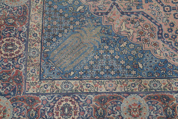 Hand Knotted Antique Persian Tabriz Wool Rug 8' 6" x 11' 3" - No. AT87825