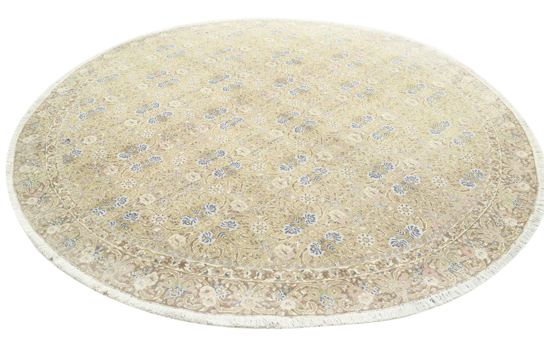 Hand Knotted Vintage Persian Tabriz Wool Rug 9' 2" x 9' 7" - No. AT68671