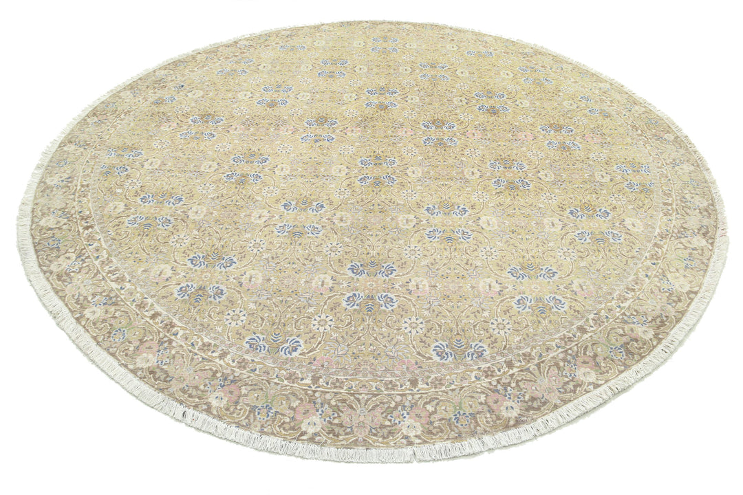 Hand Knotted Vintage Persian Tabriz Wool Rug 9' 2" x 9' 7" - No. AT68671