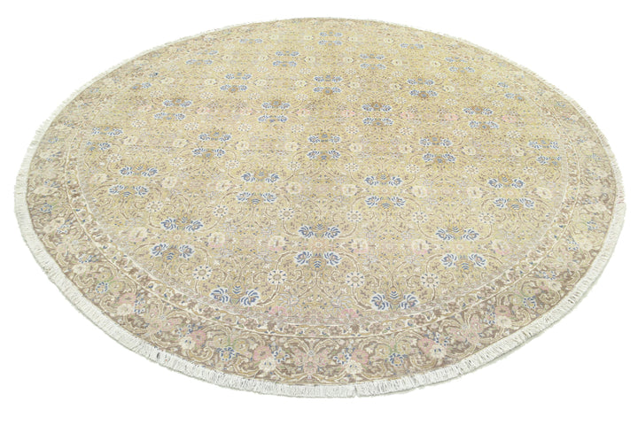 Hand Knotted Vintage Persian Tabriz Wool Rug 9' 2" x 9' 7" - No. AT68671