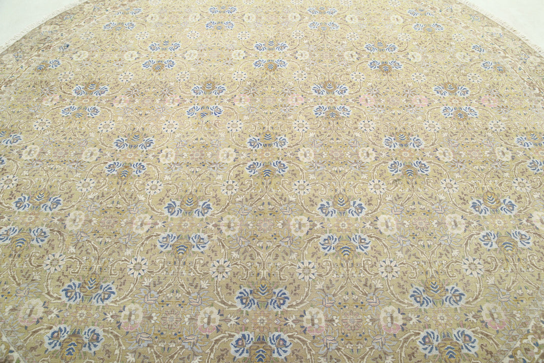 Hand Knotted Vintage Persian Tabriz Wool Rug 9' 2" x 9' 7" - No. AT68671