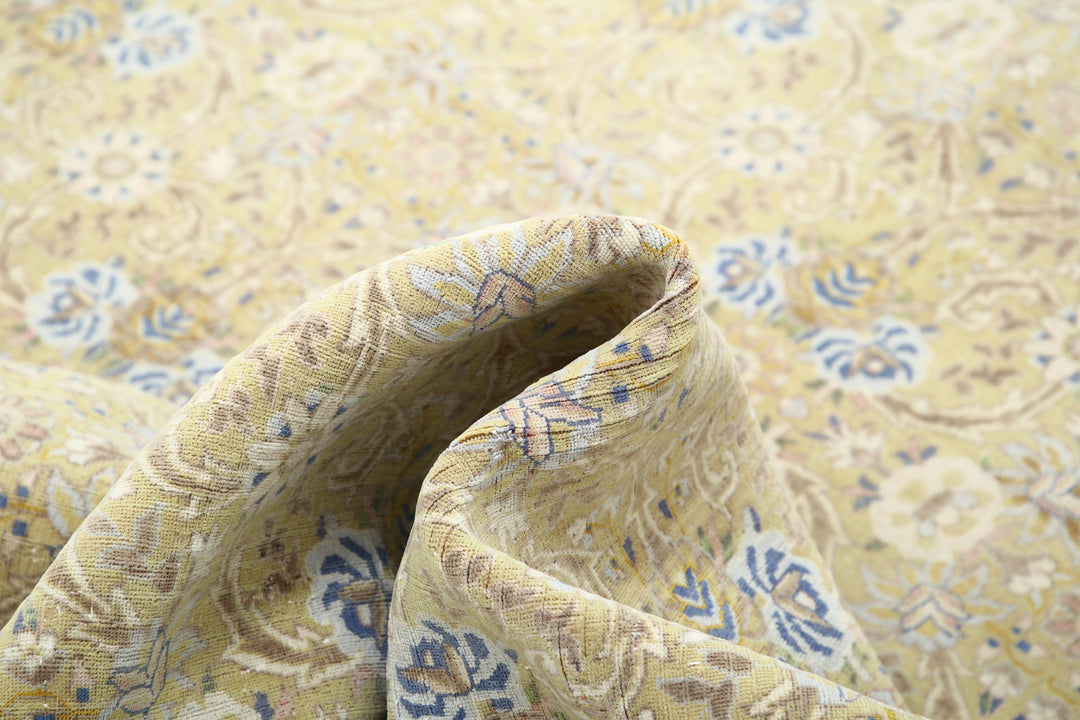 Hand Knotted Vintage Persian Tabriz Wool Rug 9' 2" x 9' 7" - No. AT68671